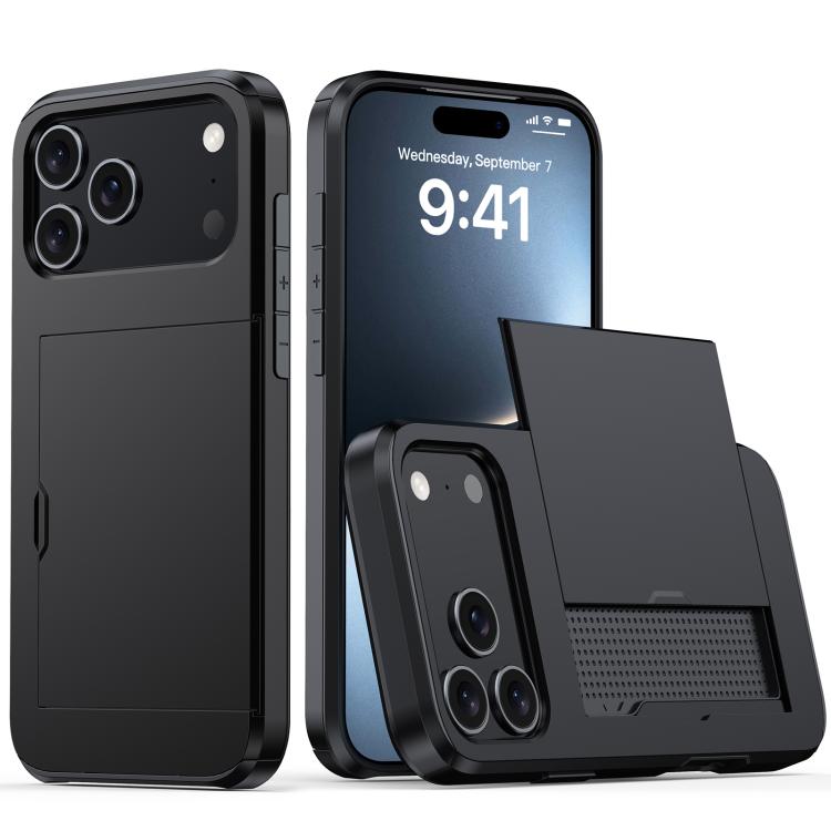 For iPhone 17 Pro Shockproof Armor Phone Case with Card Slot