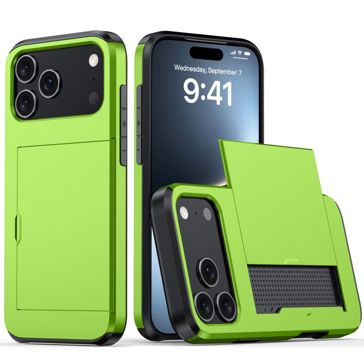 For iPhone 17 Pro Shockproof Armor Phone Case with Card Slot