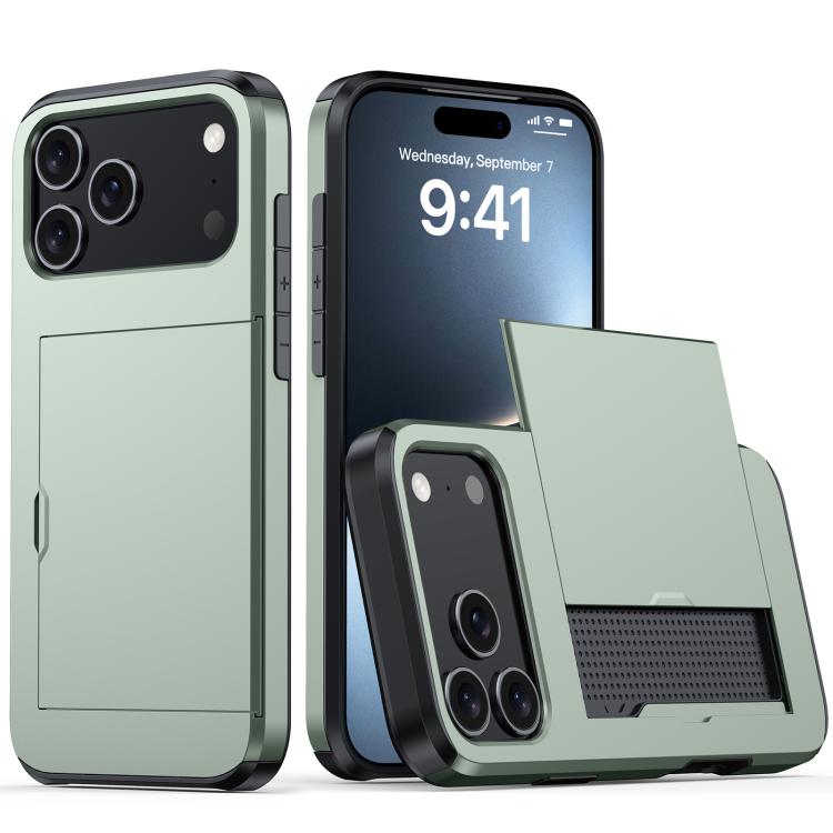 For iPhone 17 Pro Shockproof Armor Phone Case with Card Slot