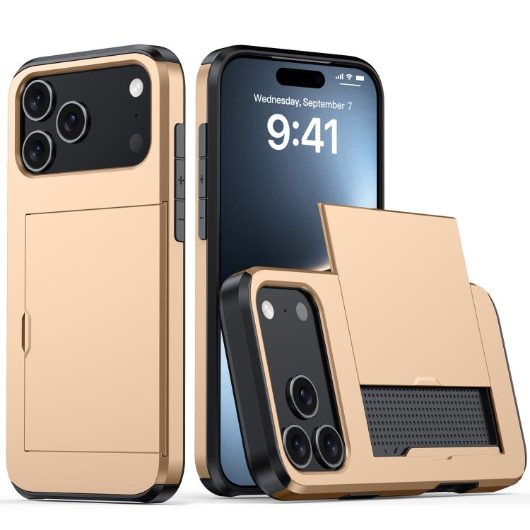 For iPhone 17 Pro Max Shockproof Armor Phone Case with Card Slot