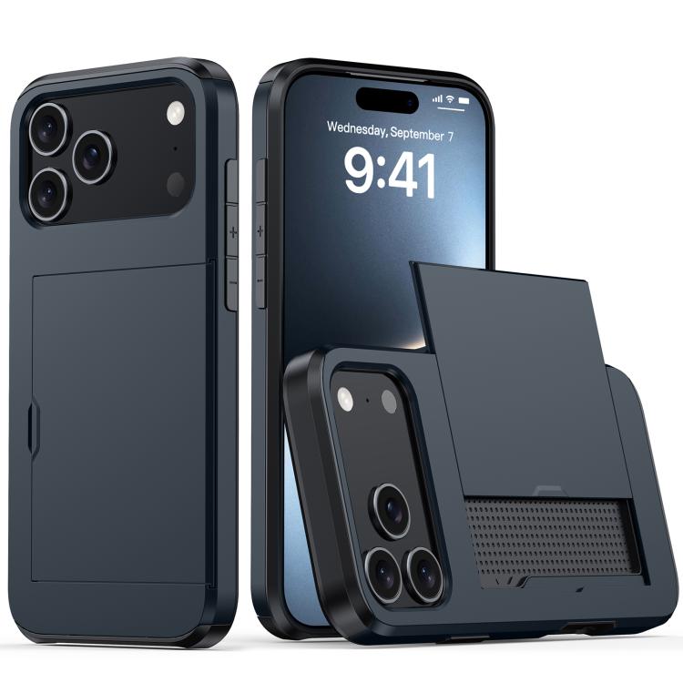 For iPhone 17 Pro Max Shockproof Armor Phone Case with Card Slot
