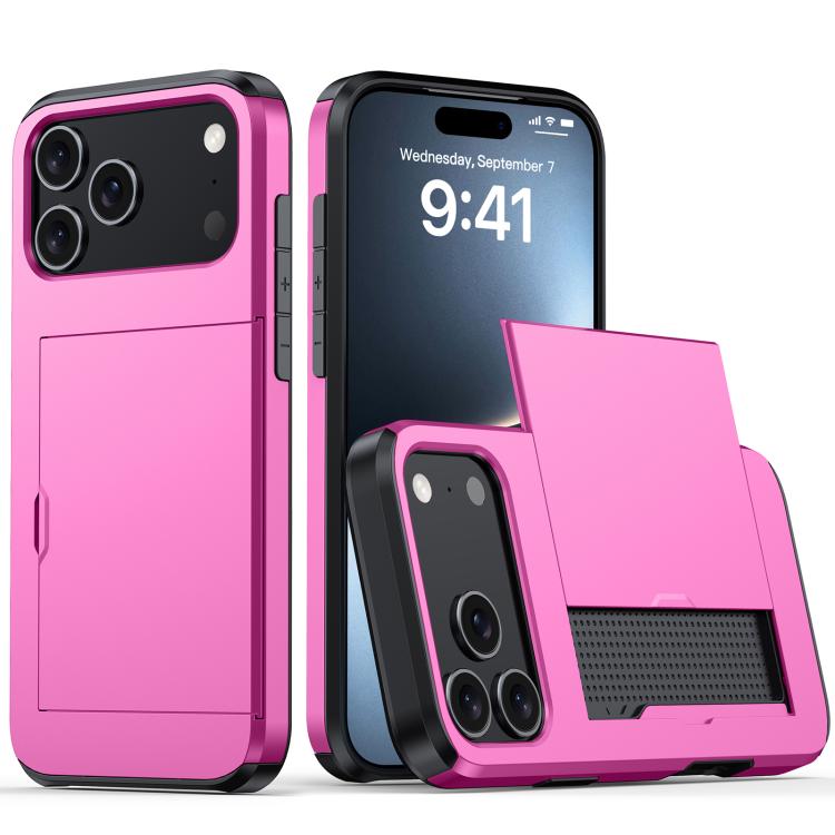 For iPhone 17 Pro Max Shockproof Armor Phone Case with Card Slot
