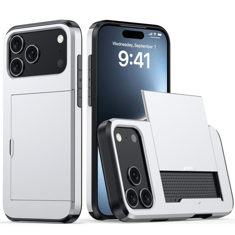 For iPhone 17 Pro Max Shockproof Armor Phone Case with Card Slot