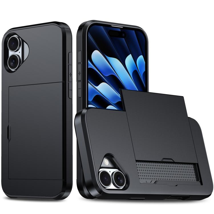 For iPhone 17 Shockproof Armor Phone Case with Card Slot