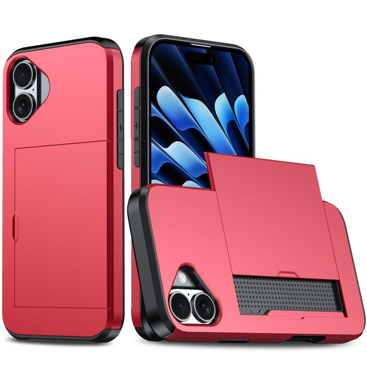 For iPhone 17 Shockproof Armor Phone Case with Card Slot