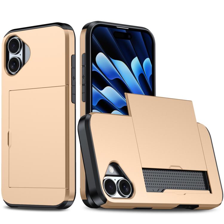 For iPhone 17 Shockproof Armor Phone Case with Card Slot