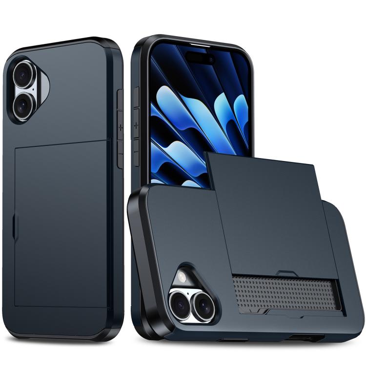For iPhone 17 Shockproof Armor Phone Case with Card Slot