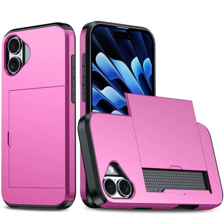 For iPhone 17 Shockproof Armor Phone Case with Card Slot
