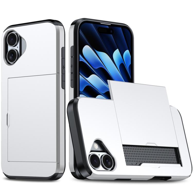 For iPhone 17 Shockproof Armor Phone Case with Card Slot