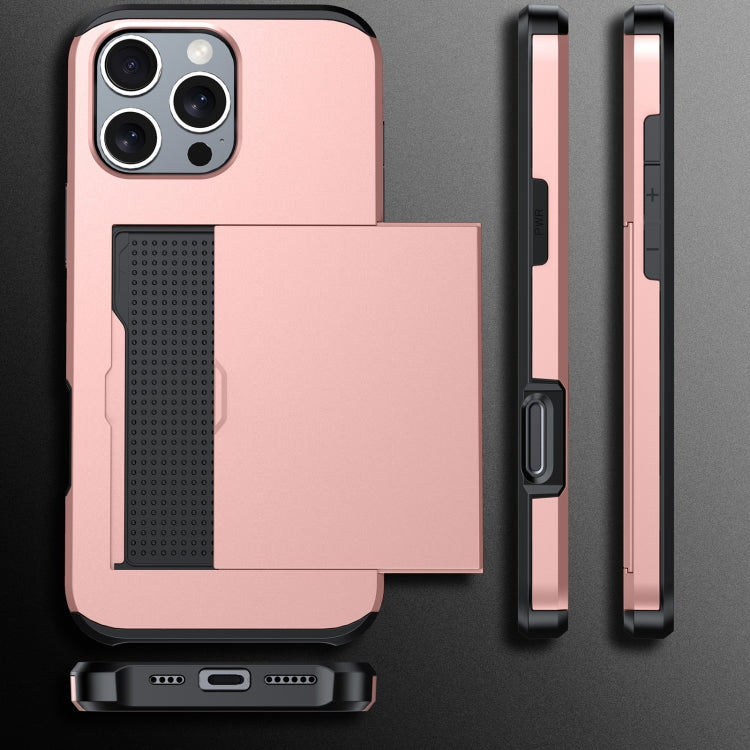 For iPhone 16 Pro Shockproof Armor Phone Case with Card Slot