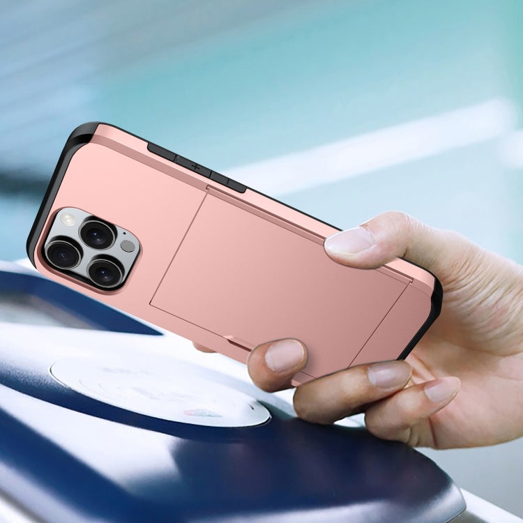 For iPhone 16 Pro Shockproof Armor Phone Case with Card Slot