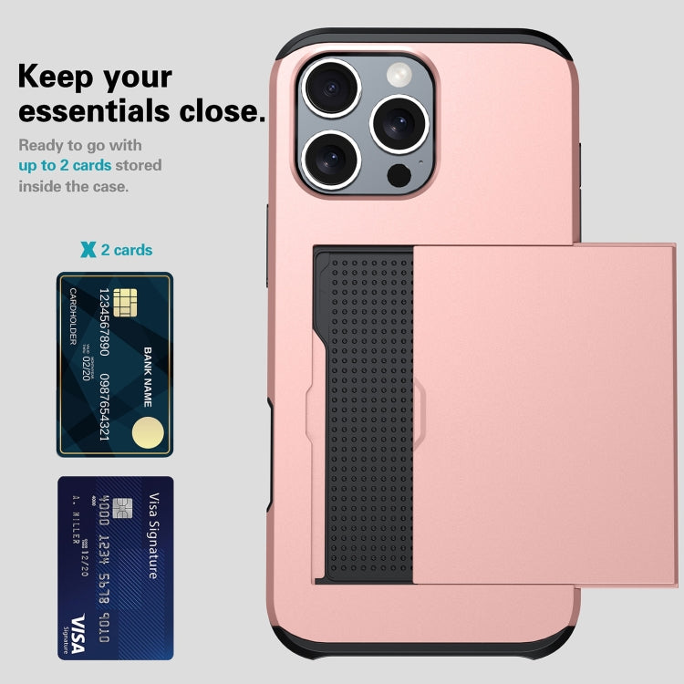 For iPhone 16 Pro Shockproof Armor Phone Case with Card Slot