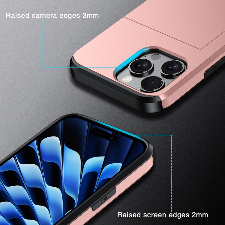 For iPhone 16 Pro Shockproof Armor Phone Case with Card Slot