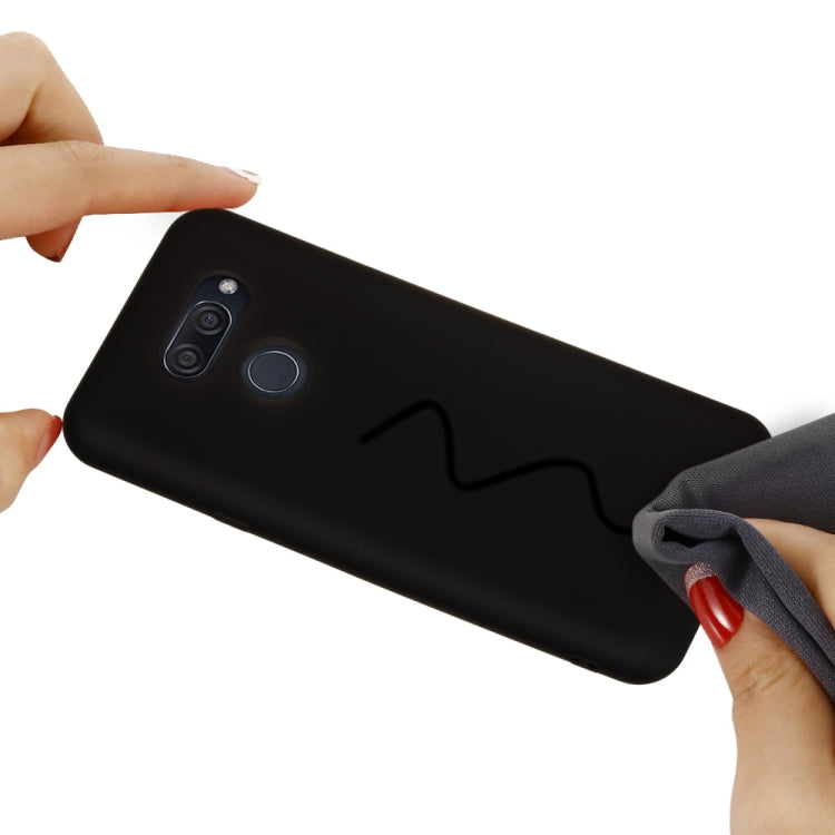 For LG K40S Pure Color Liquid Silicone Shockproof Full Coverage Protective Case