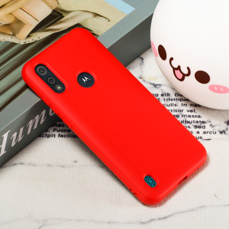 For Motorola Moto E6s (2020) Pure Color Liquid Silicone Shockproof Full Coverage Protective Case
