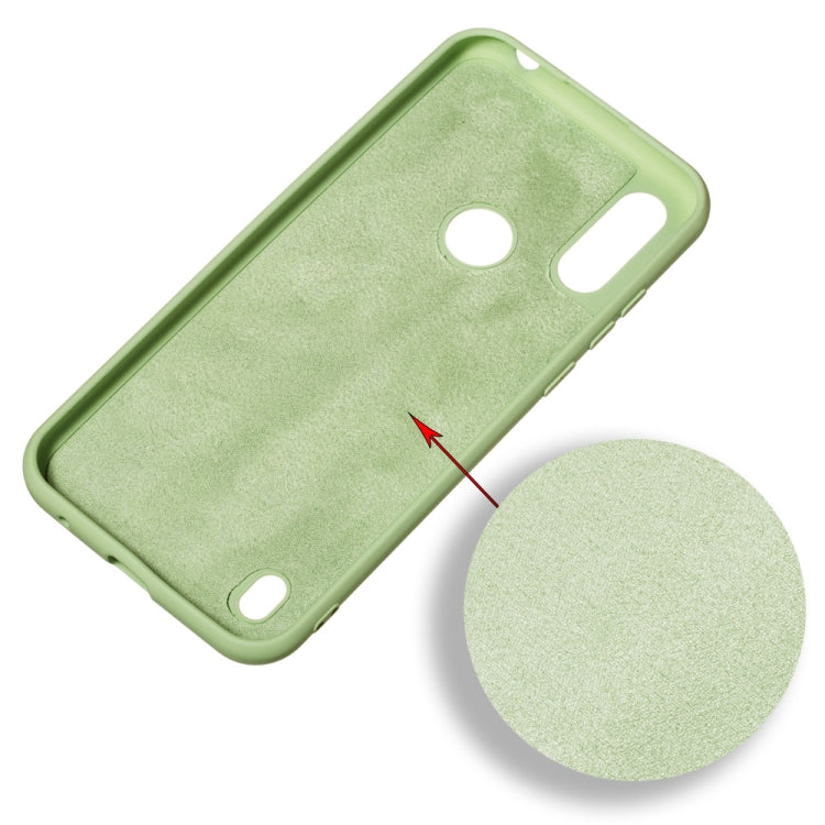 For Motorola Moto E6s (2020) Pure Color Liquid Silicone Shockproof Full Coverage Protective Case