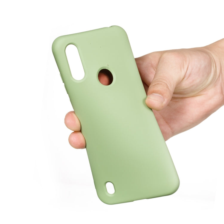 For Motorola Moto E6s (2020) Pure Color Liquid Silicone Shockproof Full Coverage Protective Case