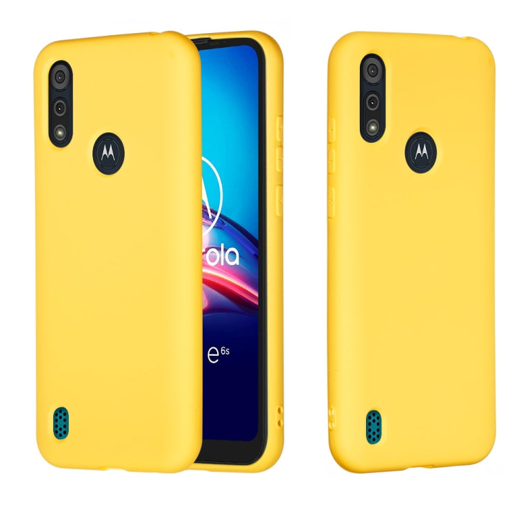 For Motorola Moto E6s (2020) Pure Color Liquid Silicone Shockproof Full Coverage Protective Case