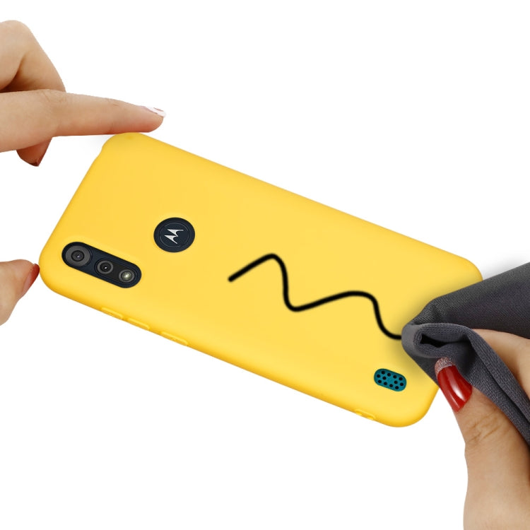 For Motorola Moto E6s (2020) Pure Color Liquid Silicone Shockproof Full Coverage Protective Case