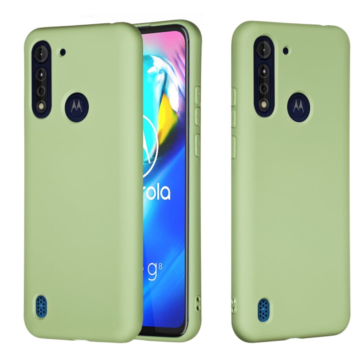 For Motorola Moto G8 Power Pure Color Liquid Silicone Shockproof Full Coverage Protective Case