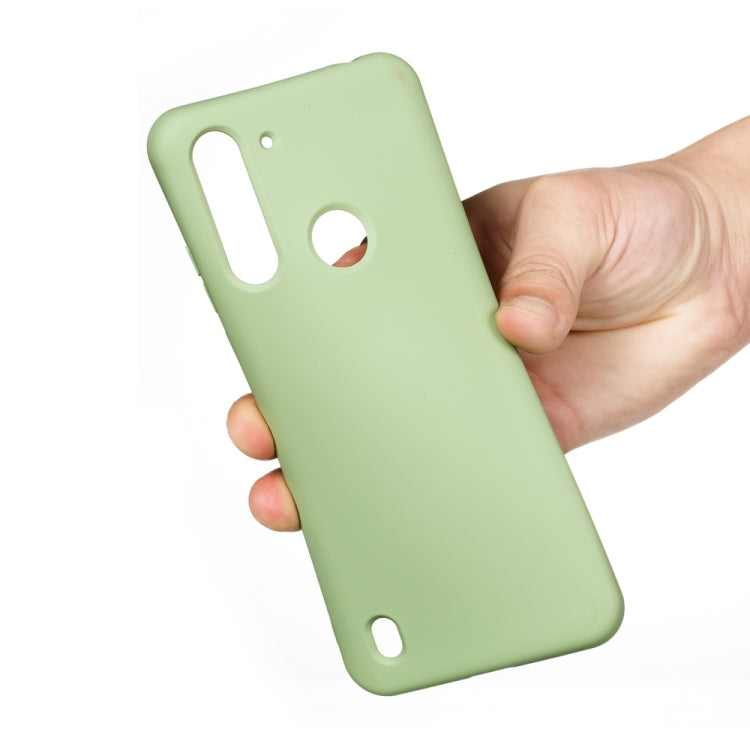 For Motorola Moto G8 Power Pure Color Liquid Silicone Shockproof Full Coverage Protective Case
