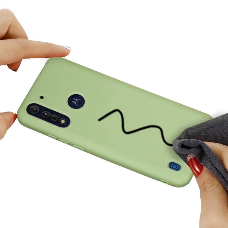 For Motorola Moto G8 Power Pure Color Liquid Silicone Shockproof Full Coverage Protective Case