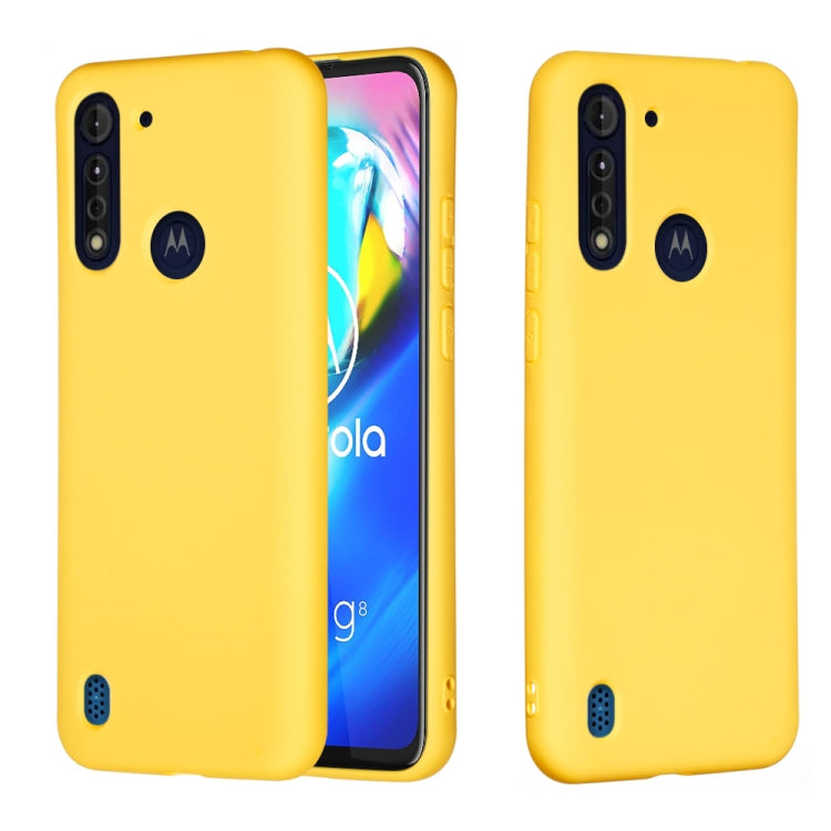 For Motorola Moto G8 Power Pure Color Liquid Silicone Shockproof Full Coverage Protective Case