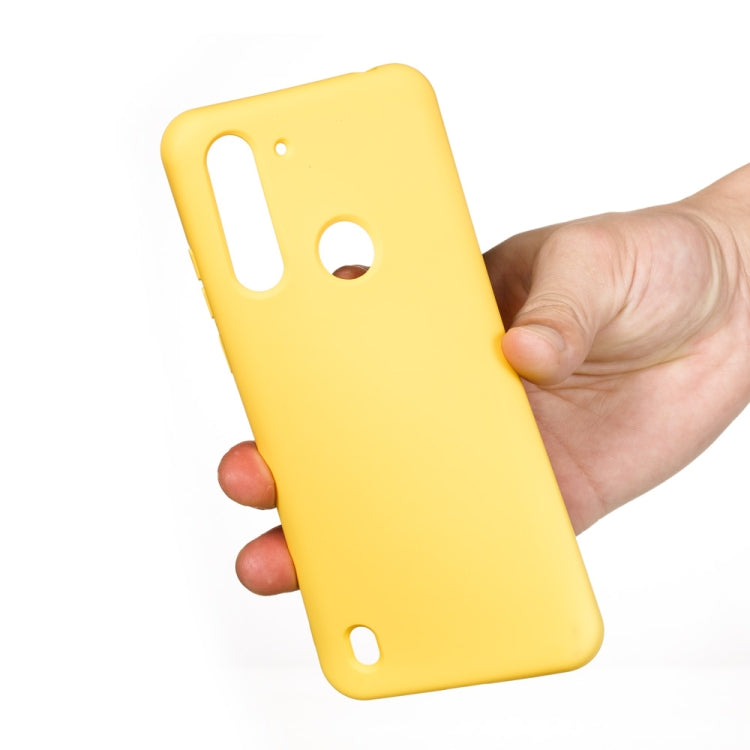 For Motorola Moto G8 Power Pure Color Liquid Silicone Shockproof Full Coverage Protective Case