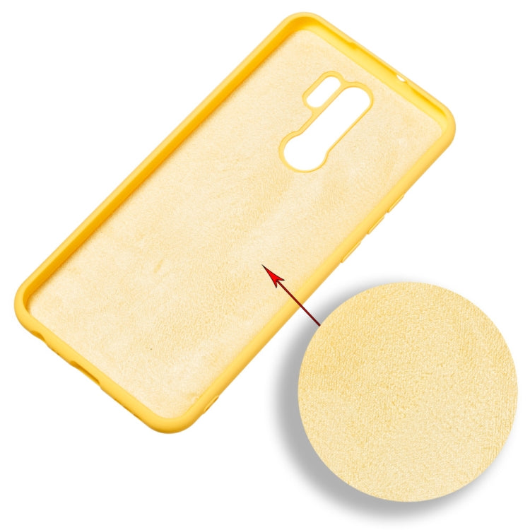 For Xiaomi Redmi 9 Pure Color Liquid Silicone Shockproof Full Coverage Protective Case