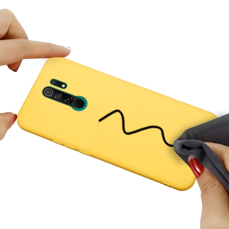 For Xiaomi Redmi 9 Pure Color Liquid Silicone Shockproof Full Coverage Protective Case