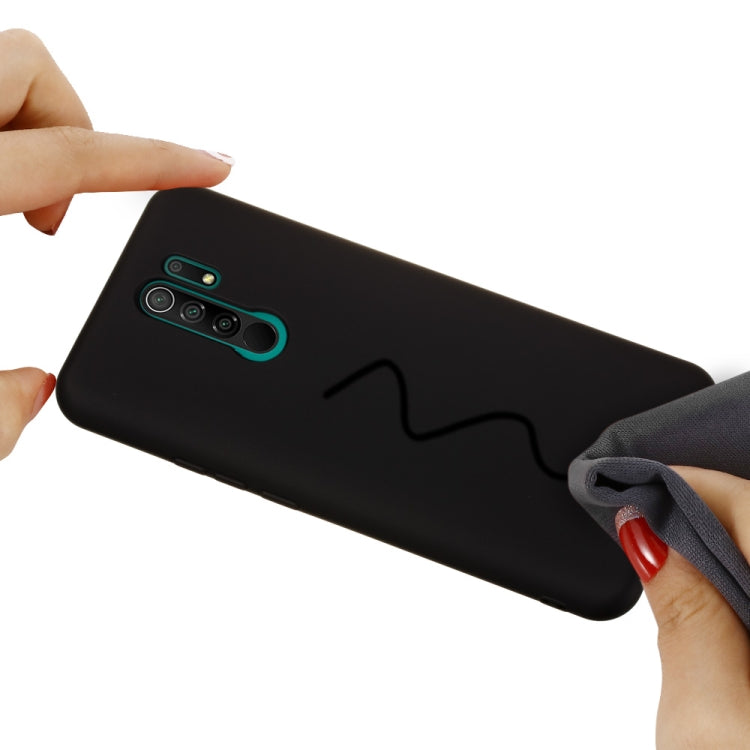 For Xiaomi Redmi 9 Pure Color Liquid Silicone Shockproof Full Coverage Protective Case