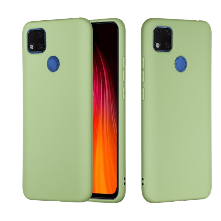 For Xiaomi Redmi 9C Pure Color Liquid Silicone Shockproof Full Coverage Protective Case