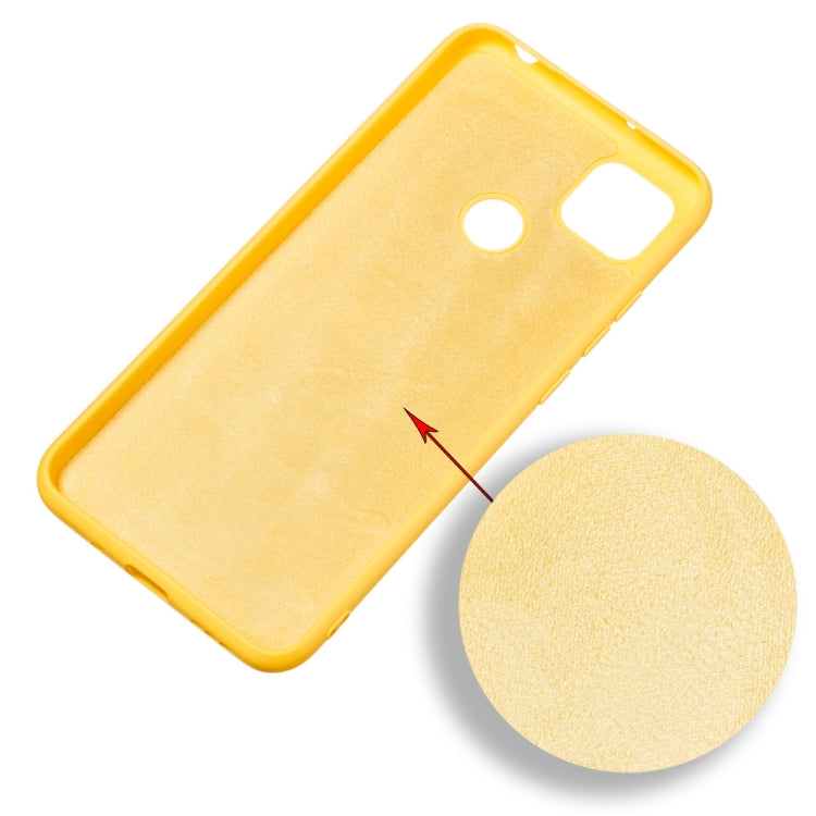 For Xiaomi Redmi 9C Pure Color Liquid Silicone Shockproof Full Coverage Protective Case