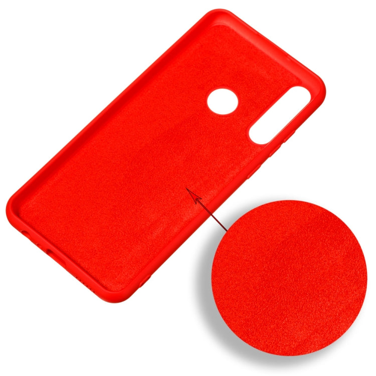 For Huawei Y6p Pure Color Liquid Silicone Shockproof Full Coverage Protective Case