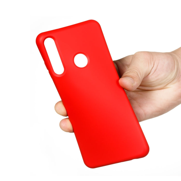 For Huawei Y6p Pure Color Liquid Silicone Shockproof Full Coverage Protective Case