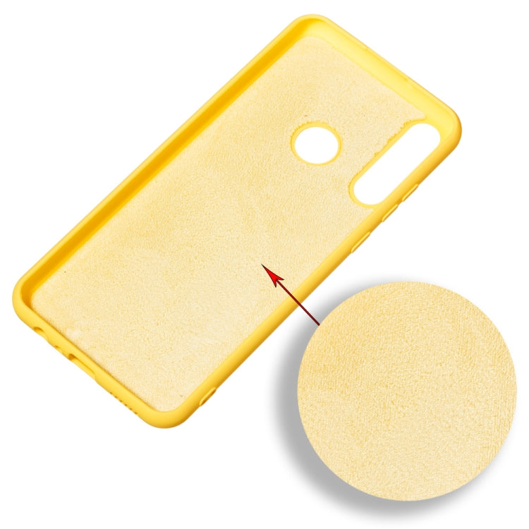 For Huawei Y6p Pure Color Liquid Silicone Shockproof Full Coverage Protective Case