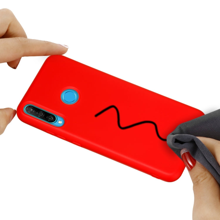 For Huawei Y7p / P40 Lite E Pure Color Liquid Silicone Shockproof Full Coverage Protective Case