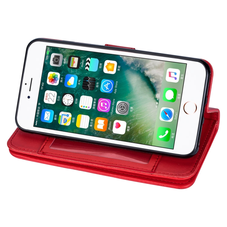 For iPhone 7 / 8 Ultra-thin 9 Card Horizontal Flip Leather Case, with Card Slots & Holder & Lanyard