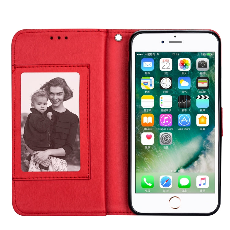 For iPhone 7 / 8 Ultra-thin 9 Card Horizontal Flip Leather Case, with Card Slots & Holder & Lanyard
