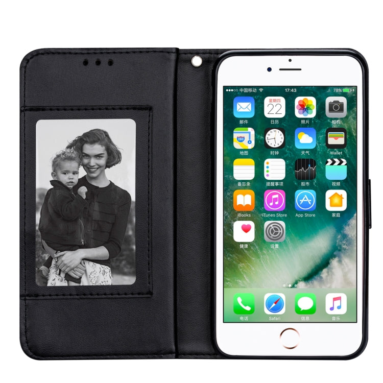 For iPhone 7 / 8 Ultra-thin 9 Card Horizontal Flip Leather Case, with Card Slots & Holder & Lanyard