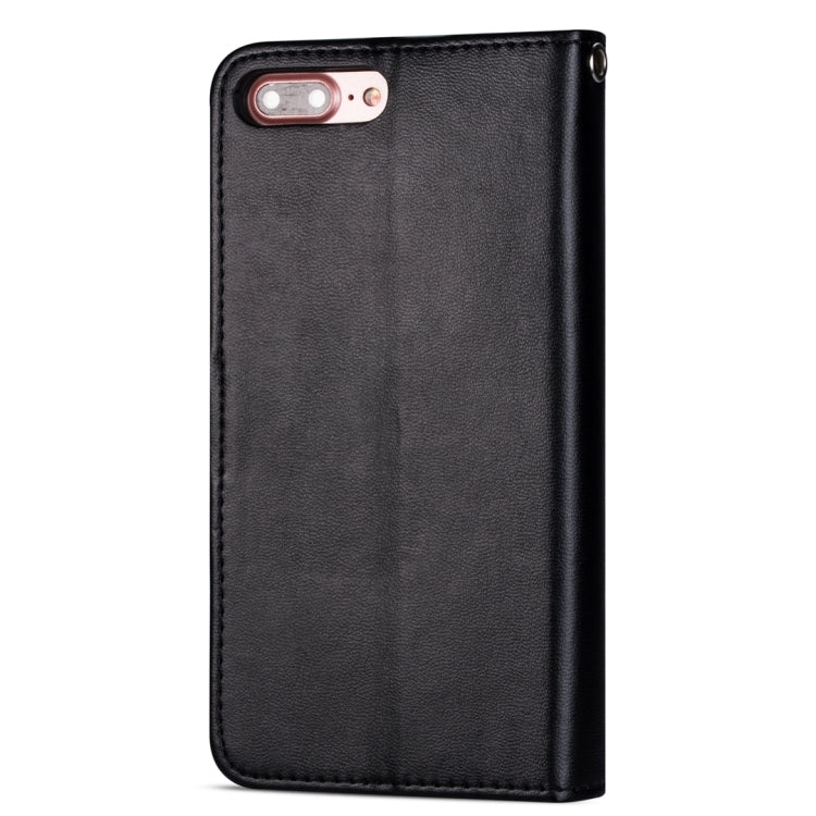 For iPhone 7 Plus / 8 Plus Ultra-thin 9 Card Horizontal Flip Leather Case, with Card Slots & Holder & Lanyard
