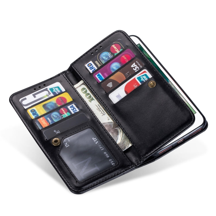 For iPhone 7 Plus / 8 Plus Ultra-thin 9 Card Horizontal Flip Leather Case, with Card Slots & Holder & Lanyard