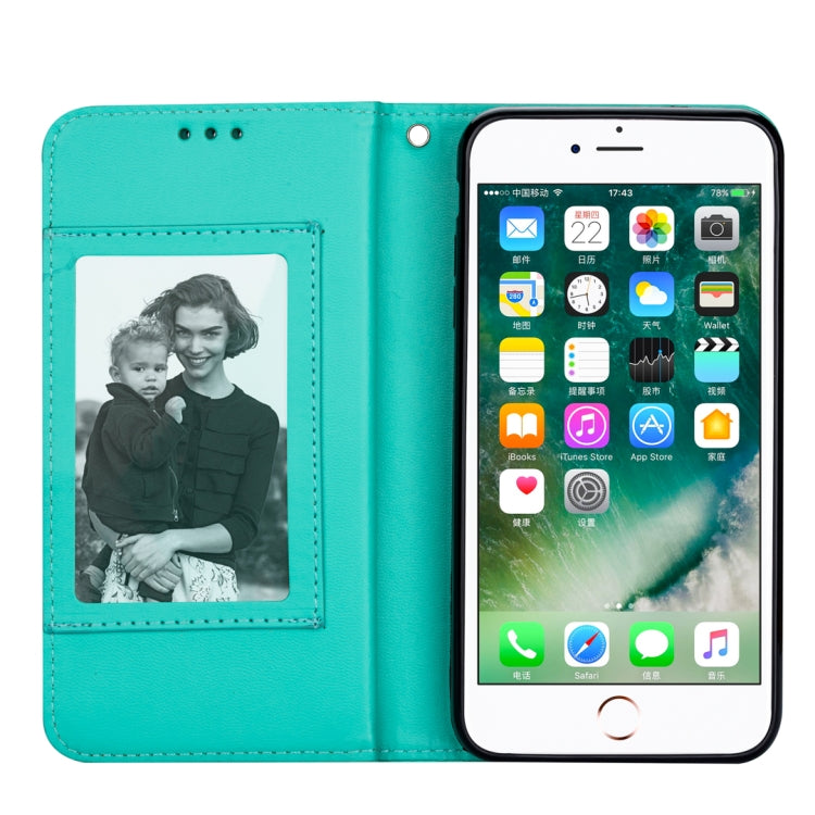 For iPhone 7 Plus / 8 Plus Ultra-thin 9 Card Horizontal Flip Leather Case, with Card Slots & Holder & Lanyard