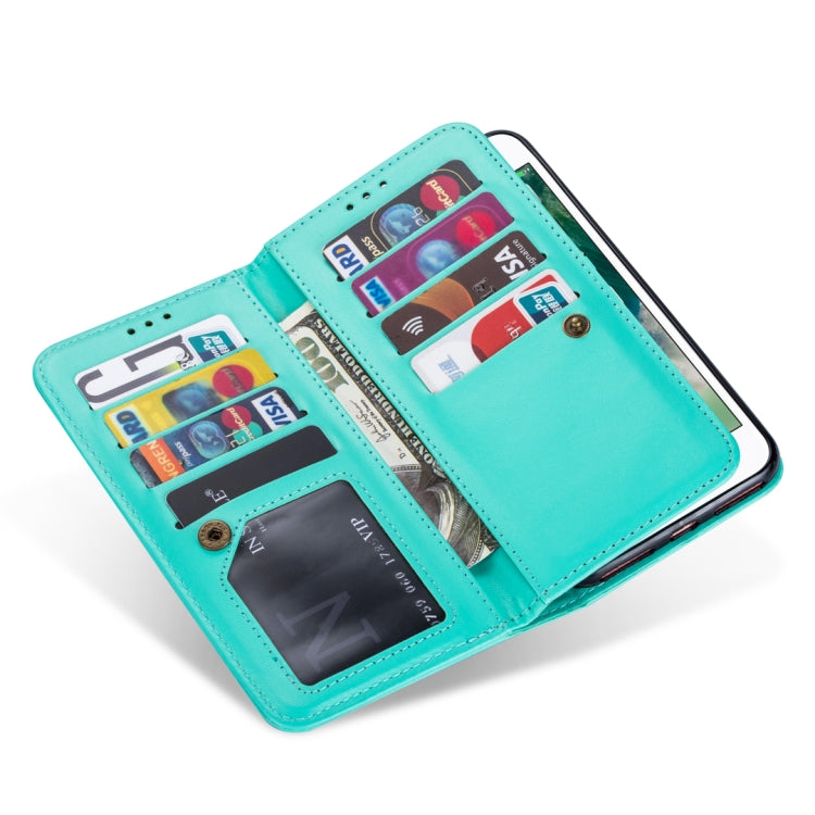 For iPhone 7 Plus / 8 Plus Ultra-thin 9 Card Horizontal Flip Leather Case, with Card Slots & Holder & Lanyard