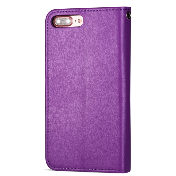 For iPhone 7 Plus / 8 Plus Ultra-thin 9 Card Horizontal Flip Leather Case, with Card Slots & Holder & Lanyard