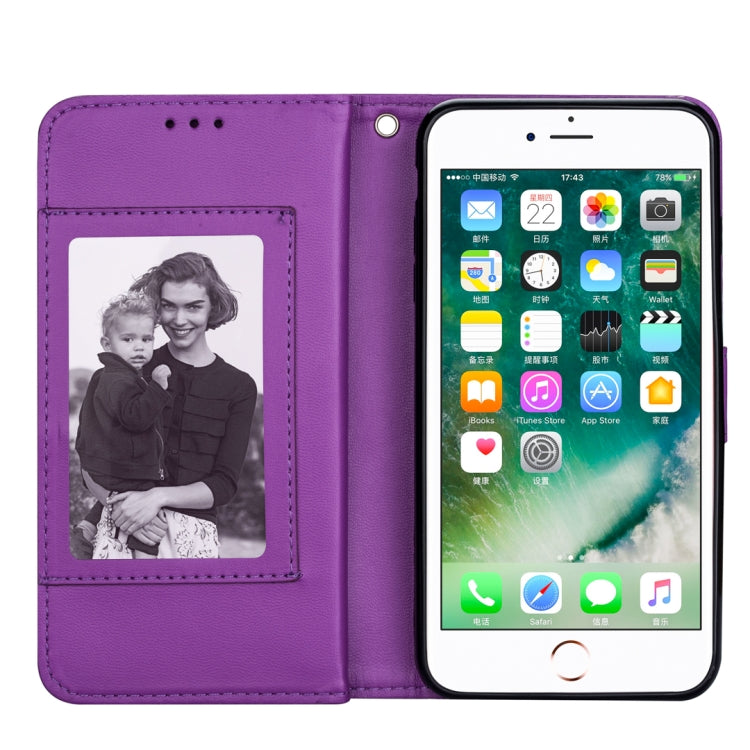 For iPhone 7 Plus / 8 Plus Ultra-thin 9 Card Horizontal Flip Leather Case, with Card Slots & Holder & Lanyard