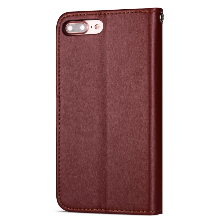 For iPhone 7 Plus / 8 Plus Ultra-thin 9 Card Horizontal Flip Leather Case, with Card Slots & Holder & Lanyard