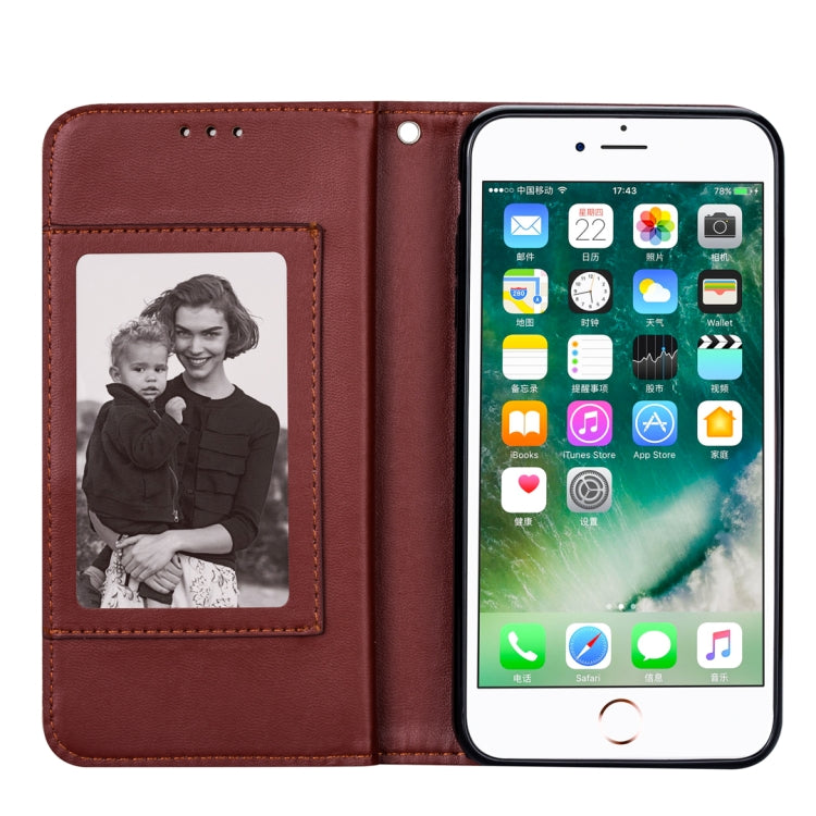 For iPhone 7 Plus / 8 Plus Ultra-thin 9 Card Horizontal Flip Leather Case, with Card Slots & Holder & Lanyard