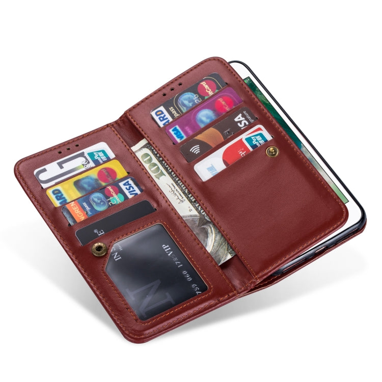 For iPhone 7 Plus / 8 Plus Ultra-thin 9 Card Horizontal Flip Leather Case, with Card Slots & Holder & Lanyard