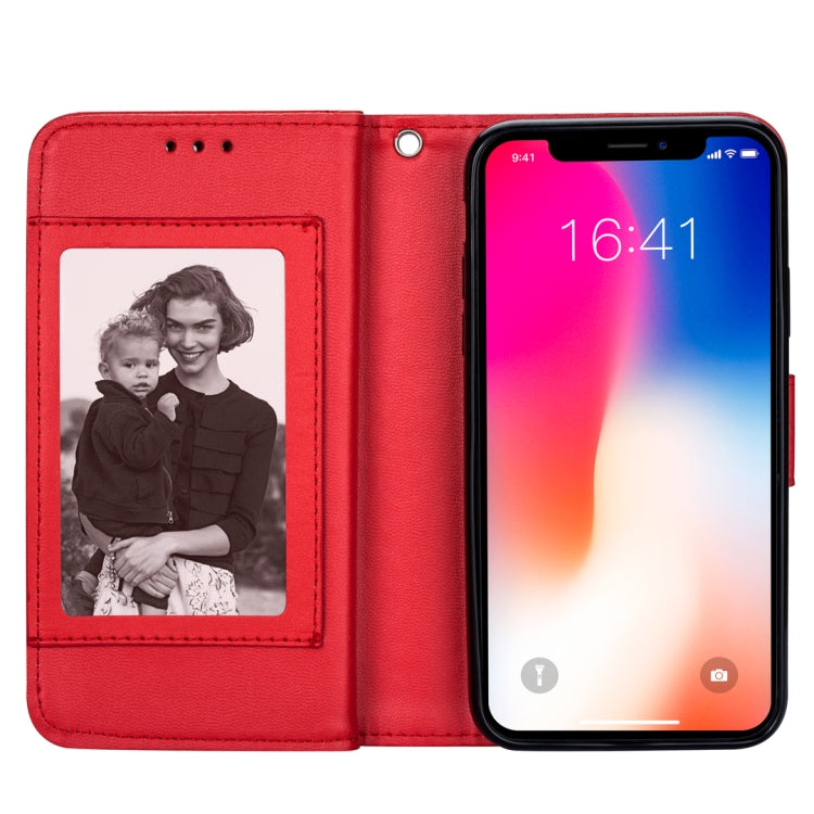 For iPhone X / XS Ultra-thin 9 Card Horizontal Flip Leather Case, with Card Slots & Holder & Lanyard